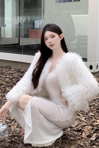 Actual shot ~ Winter new personality internet celebrity fur coat for women, imitation lamb wool short long wool cardigan for women