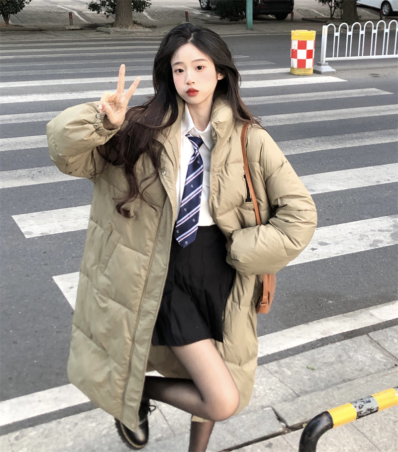 Actual shot Winter mid-length down-padded jacket for women 2023 new niche design cotton-padded coat mid-length cotton-padded jacket