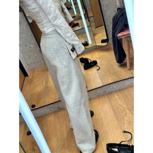 Lulu Yoga Pants Scuba Women's Mid-Waist Wide Leg Pants  Autumn/Winter Loose Slimming Drawstring Straight Leg Pants