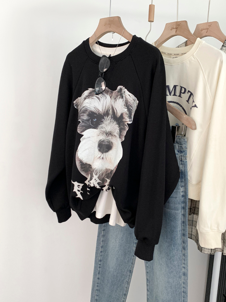 2023 new fashion student wear velvet 250g / large sweatshirt round neck autumn and winter sweatshirt for women plus velvet