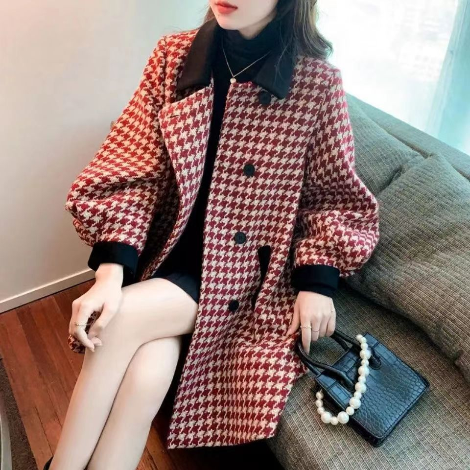 Winter thickened woolen coat women's winter clothing 2023 new style mid-length woolen coat high-end small people