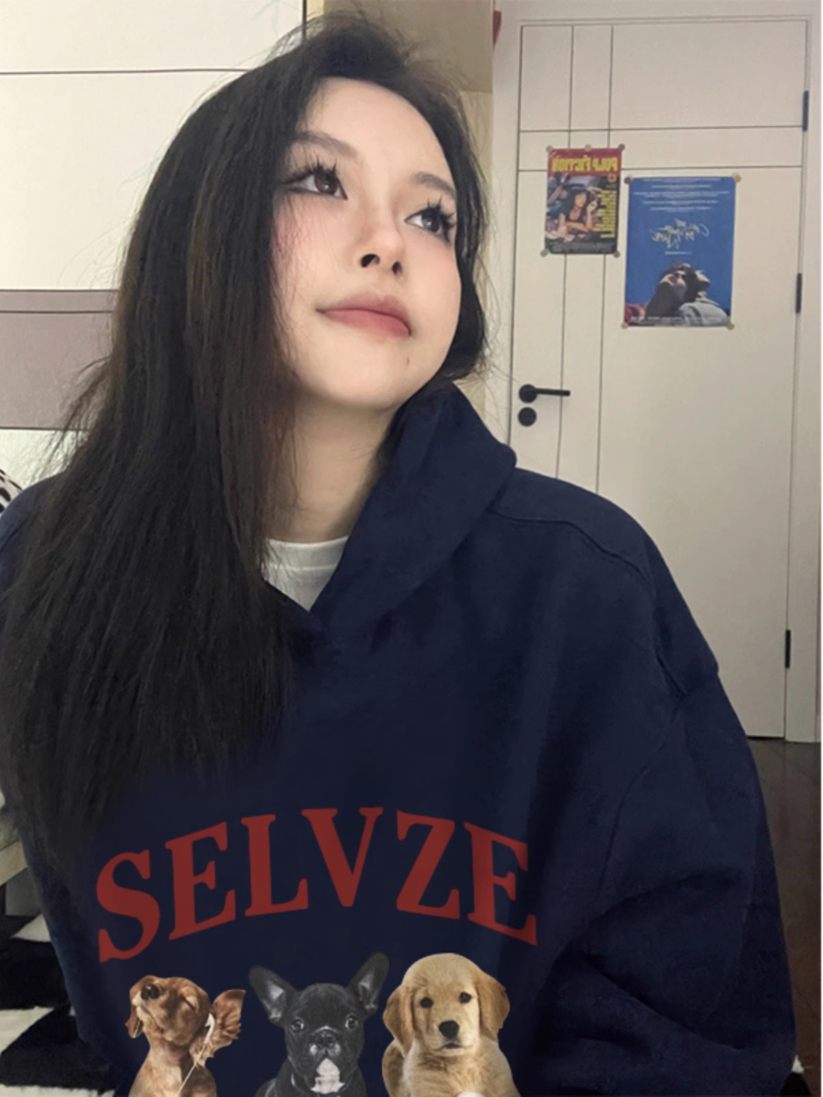 防棉華棉複合牛奶絲300克/銀狐絨400克連帽衛衣女