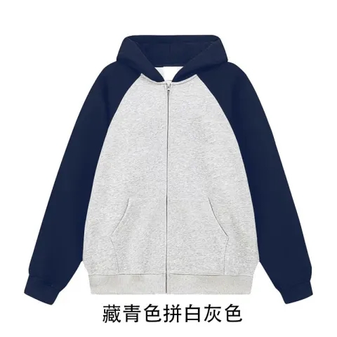 華棉複合牛奶絲320克/銀狐絨後包領雙帽衛衣女插肩空白光版