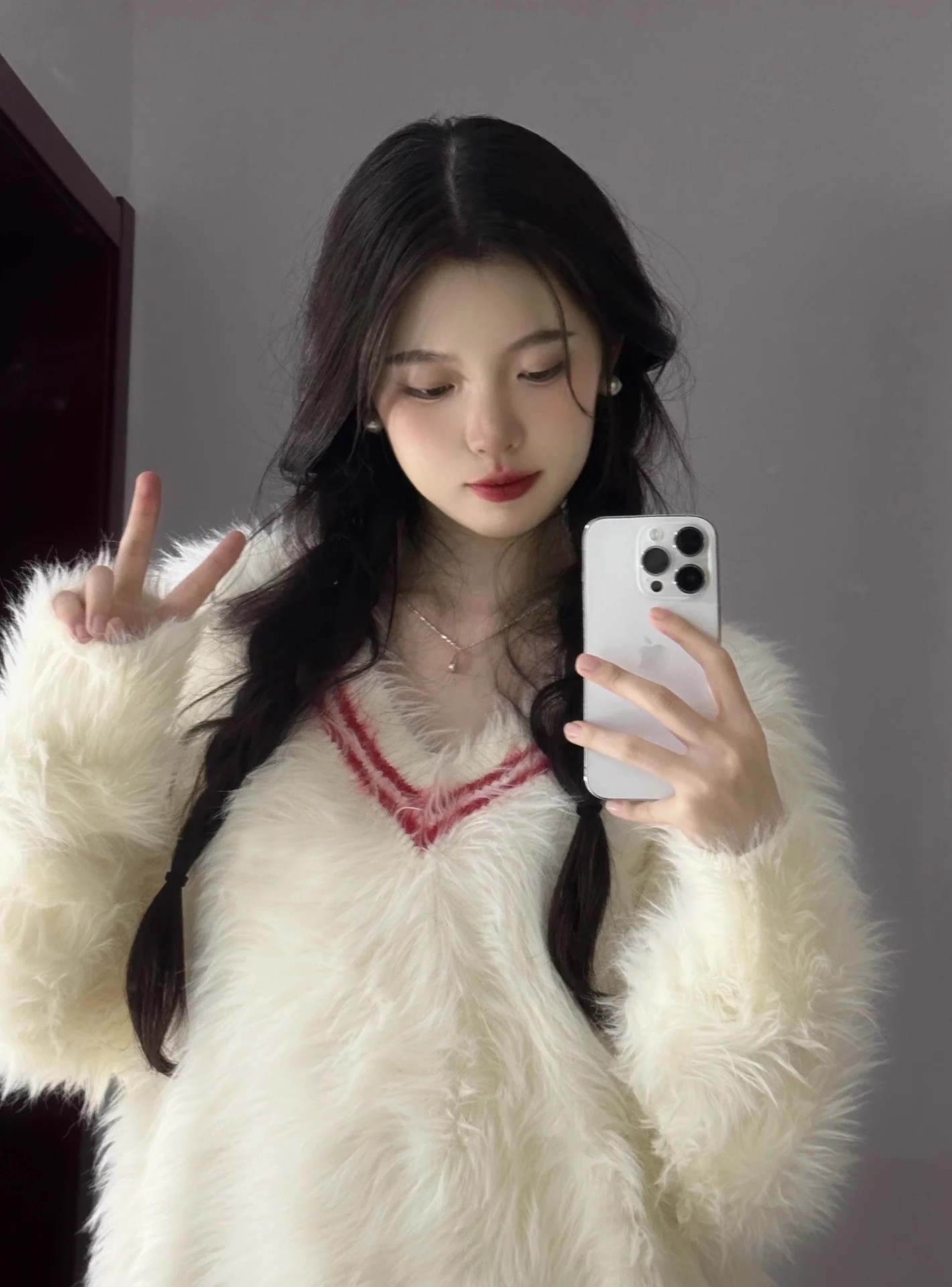 毛茸茸的軟糯針織衫女馬海毛秋冬設計感小眾慵懶風寬鬆套頭毛衣厚