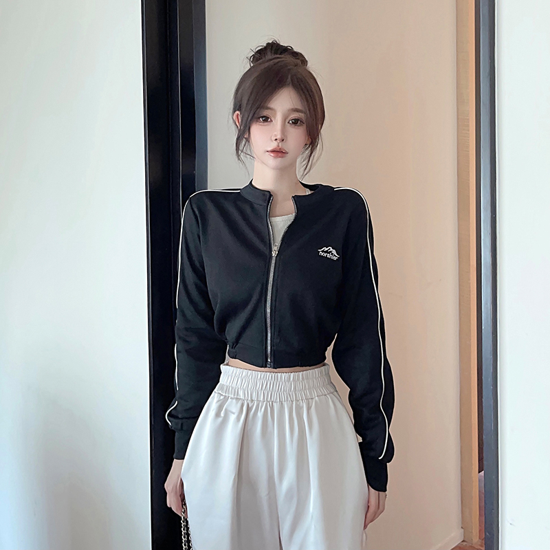 美式辣妹小個子外套女秋季短款顯瘦復古開衫上衣