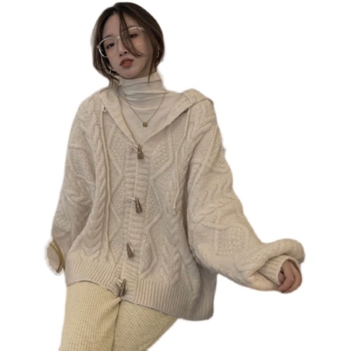 Knitted cardigan jacket for women spring and autumn loose outer wear  new design Korean style gentle lazy style sweater