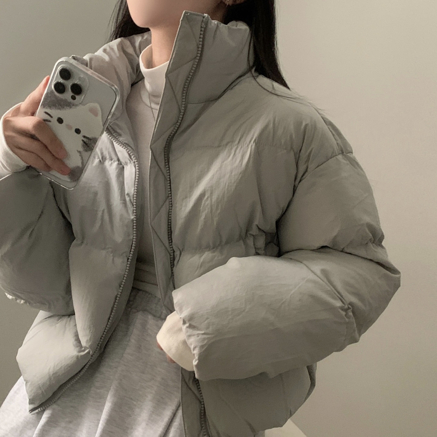韓國chic秋冬氣質學生寬鬆保暖加厚棉衣棉服麵包服