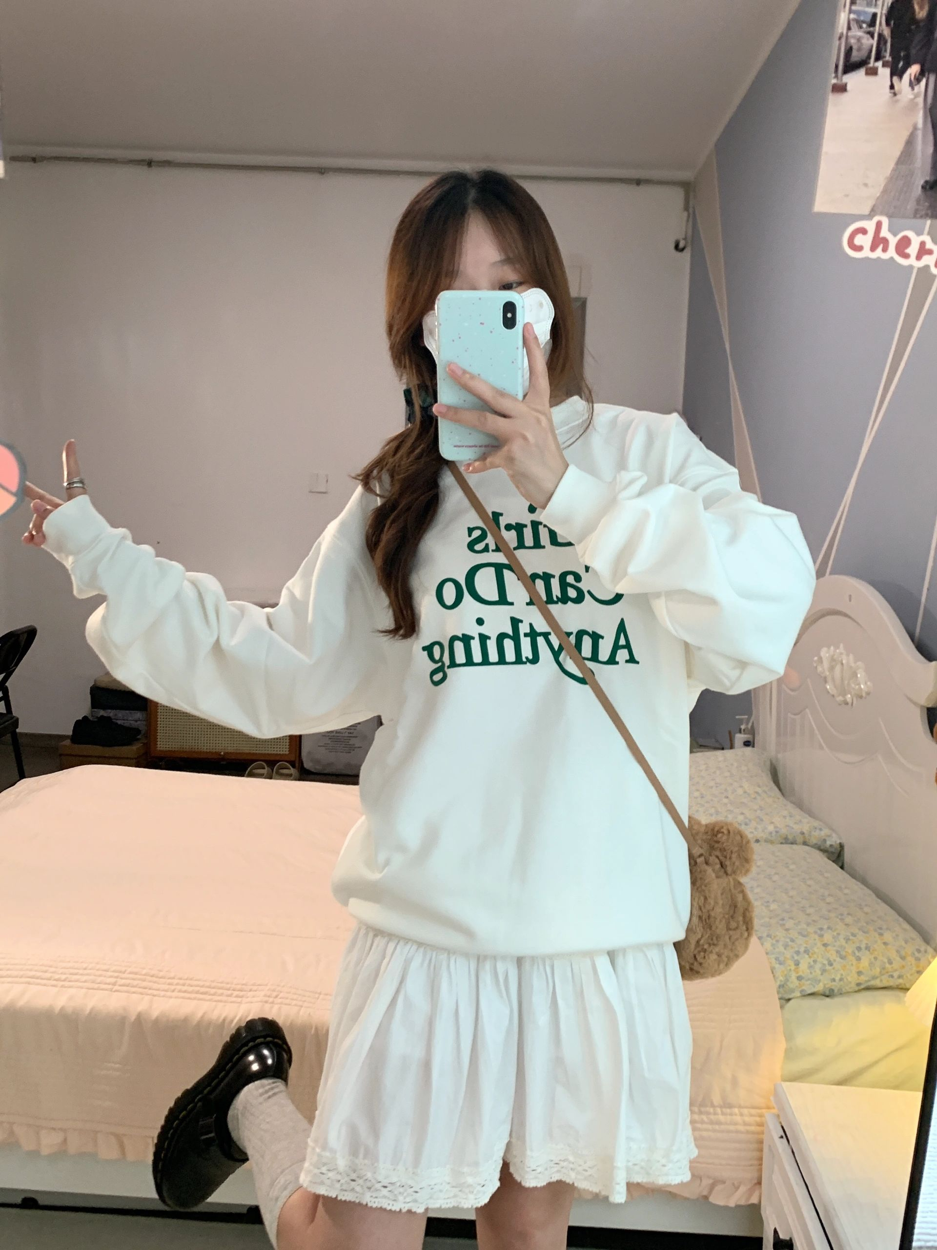 Anti-cotton Chinese cotton composite milk silk 300g/silver fox velvet 400g round neck sweatshirt for women