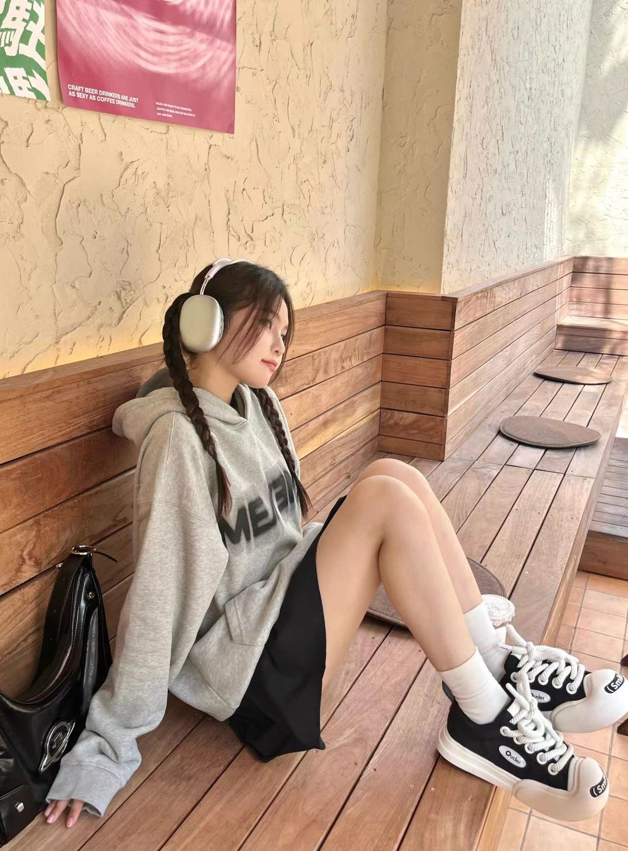 CVC cotton pasta wool Chinese cotton composite/milk silk 300g silver fox velvet 400g front printed hooded sweatshirt for women