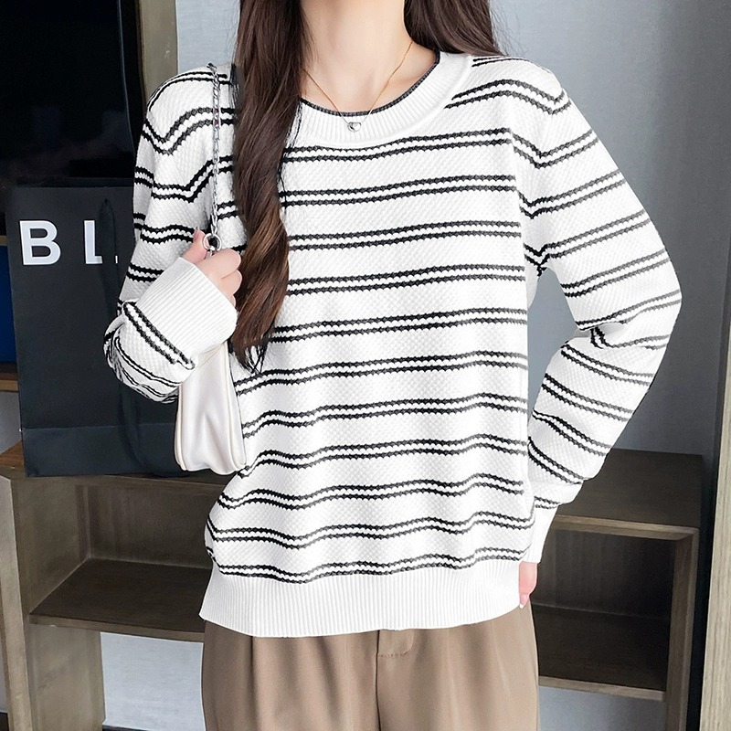 軟妹子套頭毛衣女神范衣服秋冬季慵懶圓領寬鬆顯瘦打底針織衫上衣