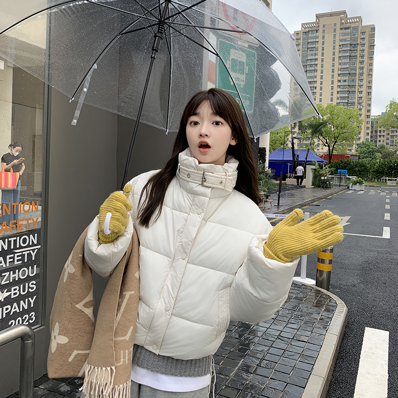 Actual shot of 2023 new down cotton-padded jacket for women, Korean version for small children, short student winter cotton-padded jacket