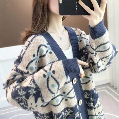 春款女裝慵懶風毛衣2023年新款網紅針織韓版寬鬆外穿春秋針織開衫