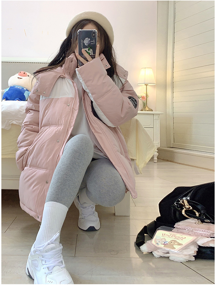 Actual shot of Korean version of new work clothes, women's new cotton jacket, loose thickened down cotton coat, oversize jacket
