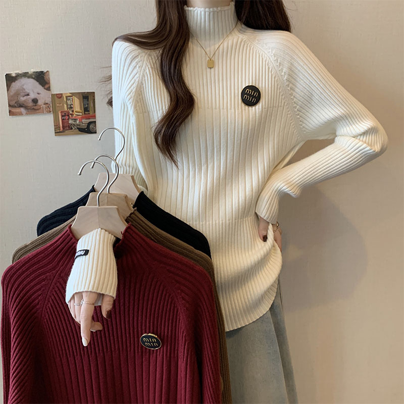 實拍大碼女裝2023秋冬新款復古設計感寬鬆百搭毛衣顯瘦遮肉針織衫