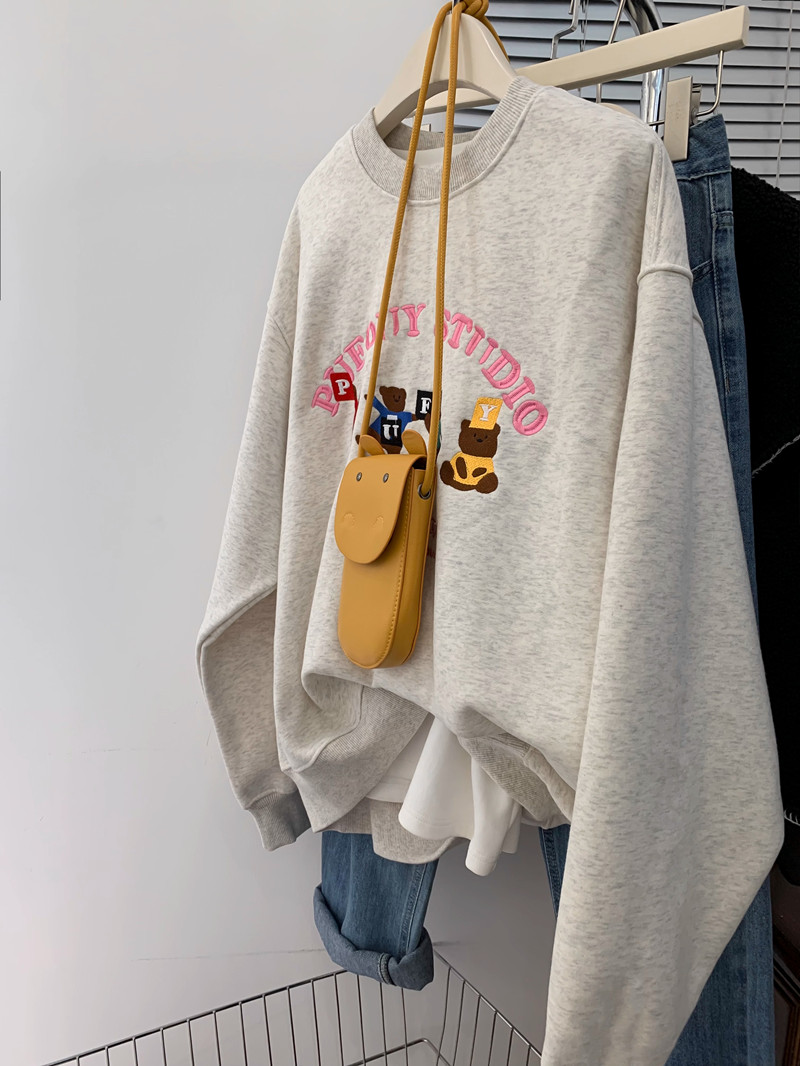 加絨250g / 大衛衣圓領秋冬款衛衣女加絨