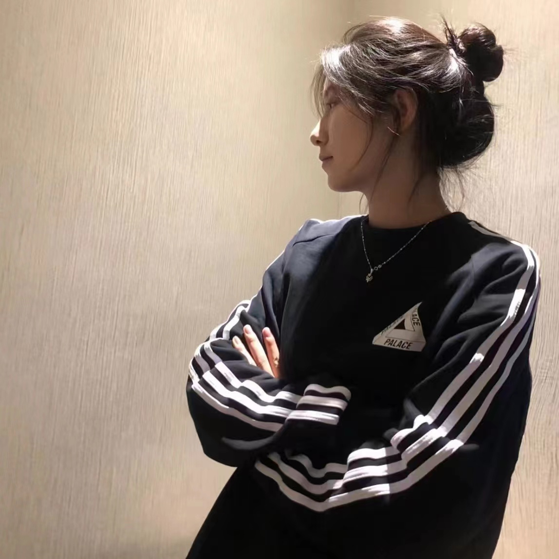 薄款/複合加絨370克 潮牌三角標印花圓領套頭衛衣
