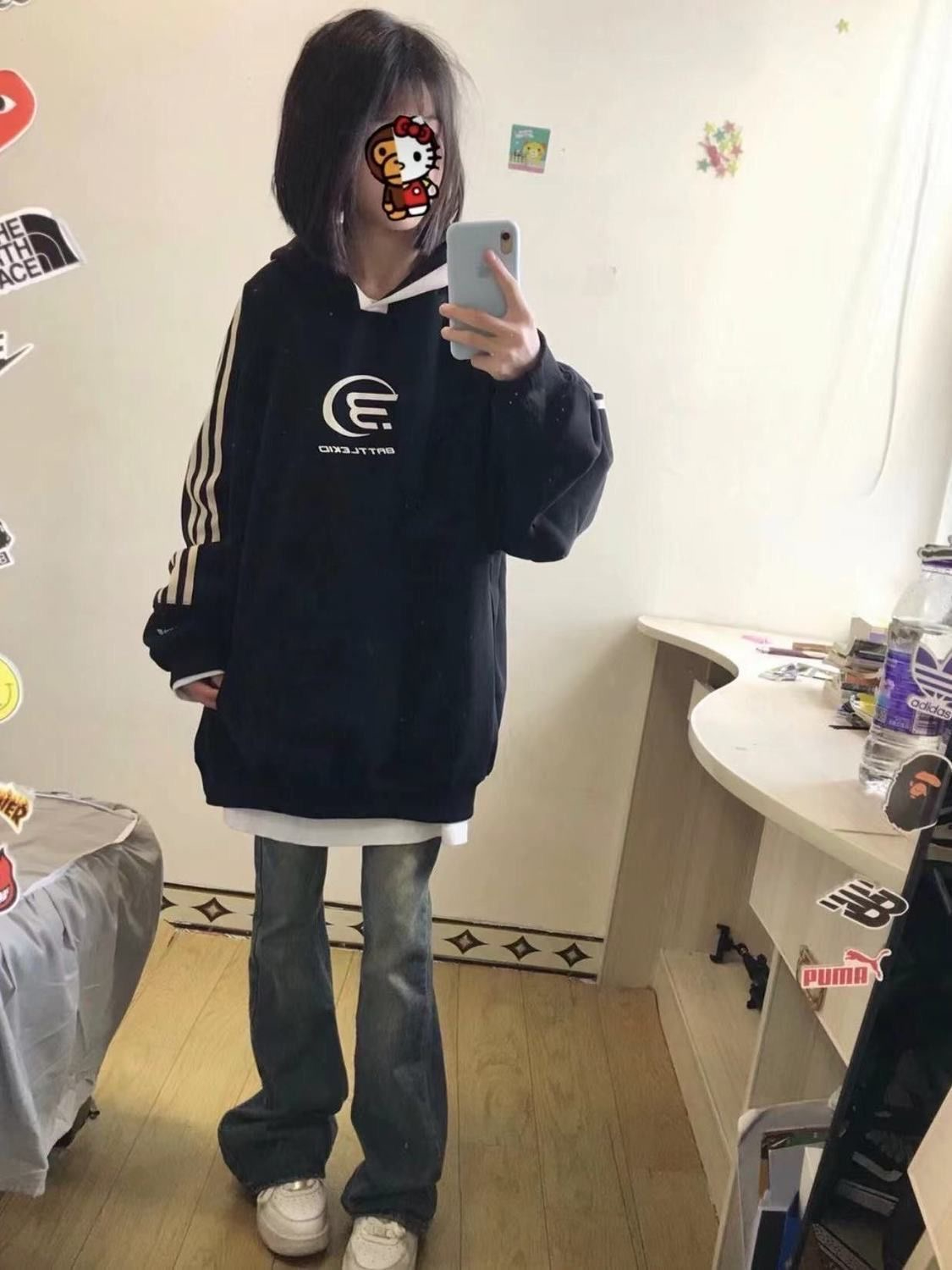 袖子有膠標 原版做工CVC食毛華棉複合牛奶絲+銀狐絨衛衣女