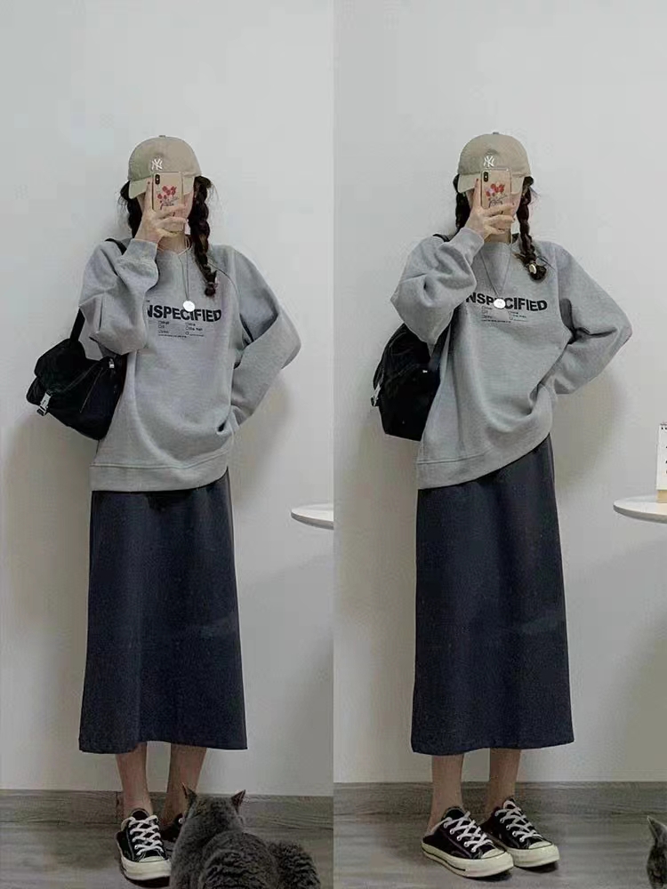 薄款華棉牛奶絲 加絨華棉銀狐絨 圓領印花衛衣女情侶質量