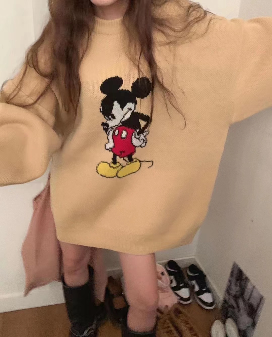 長袖加厚圓領毛衣女