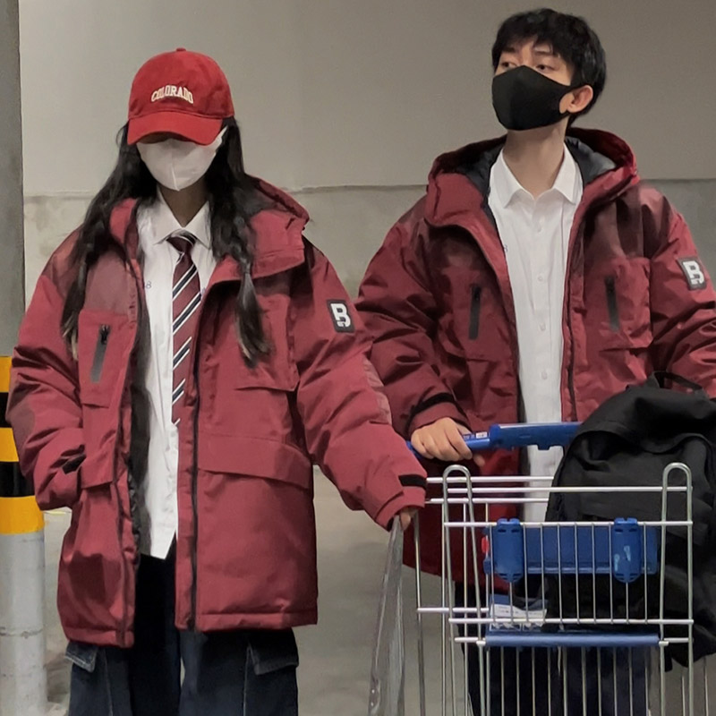 Couple Down Cotton Jacket Women 2023 Winter New Women's Outdoor Workwear Short Thickened Warm Cotton Jacket Top