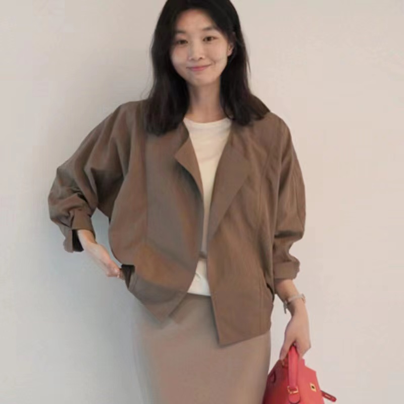 2023 Korean spring and summer new style loose large size round neck sun protection top air conditioning cardigan thin short jacket for women