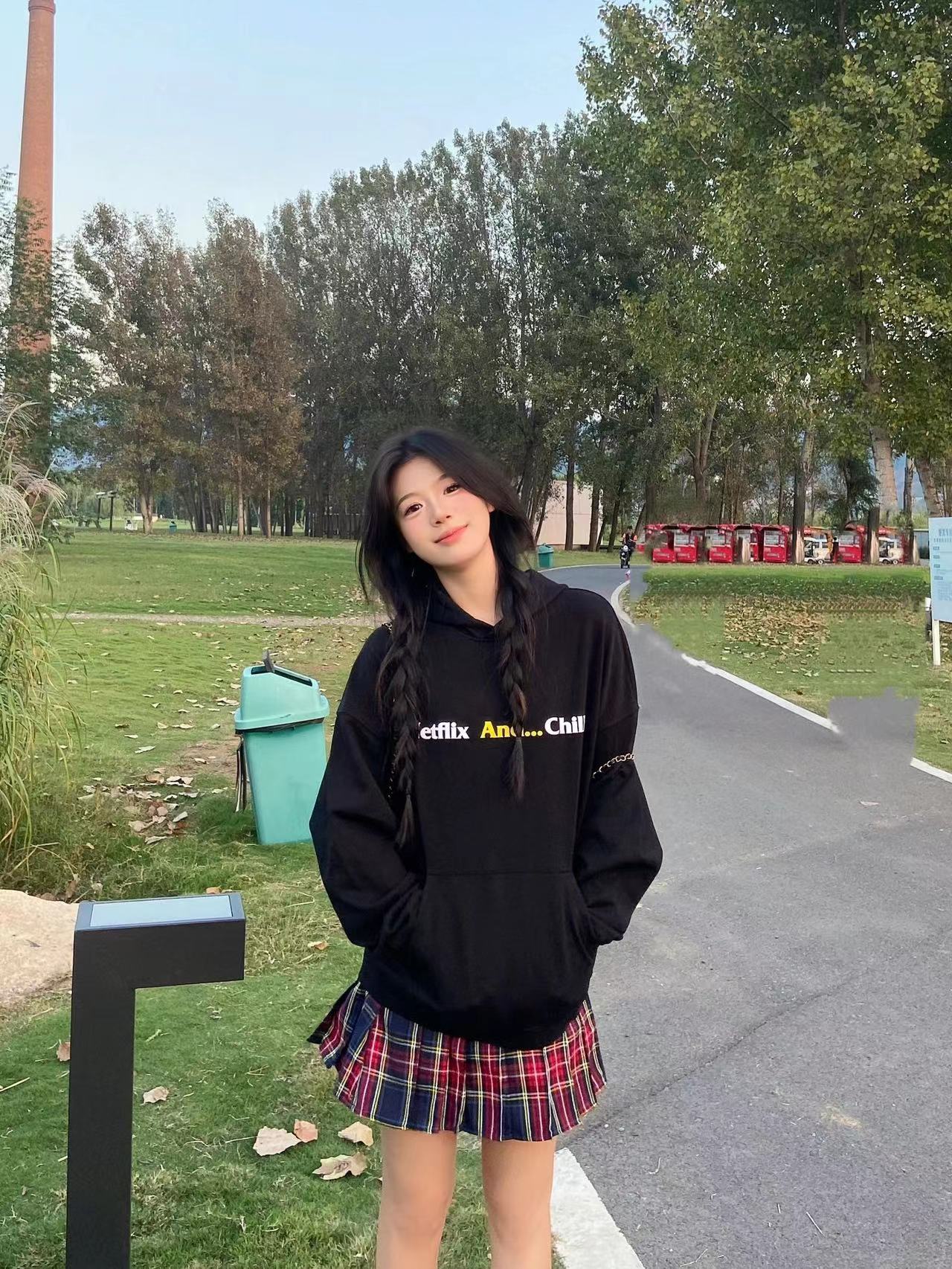 CVC cotton pasta wool Chinese cotton composite/milk silk 300g silver fox velvet 400g front and back printed hooded sweatshirt for women