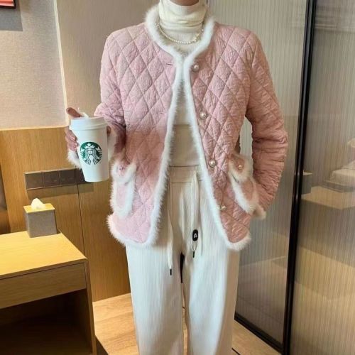 Internet celebrity Xiaoxiangfeng cotton jacket for women  new winter light luxury fashion diamond quilted thickened jacket