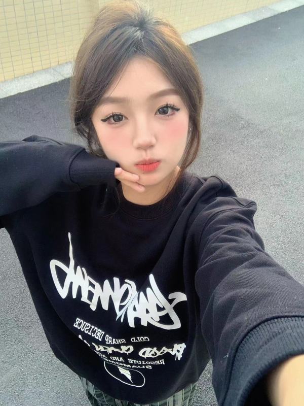 韓版秋冬季寬鬆街頭字母印花長袖圓領上衣女新款時尚慵懶風衛衣女