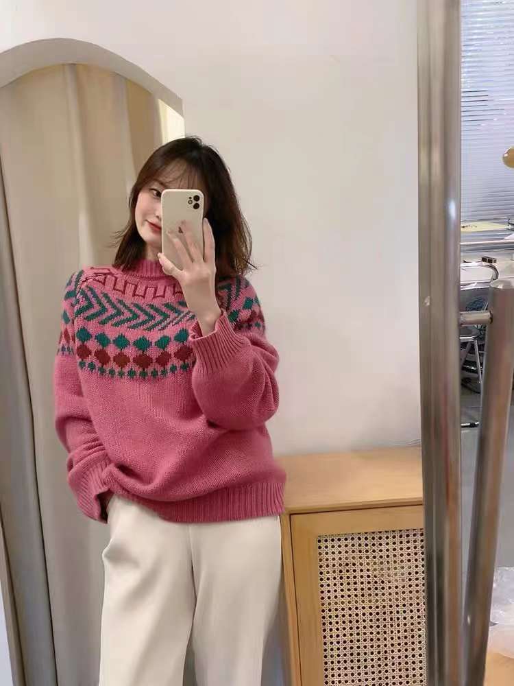 針織衫上衣長袖百搭簡約淑女