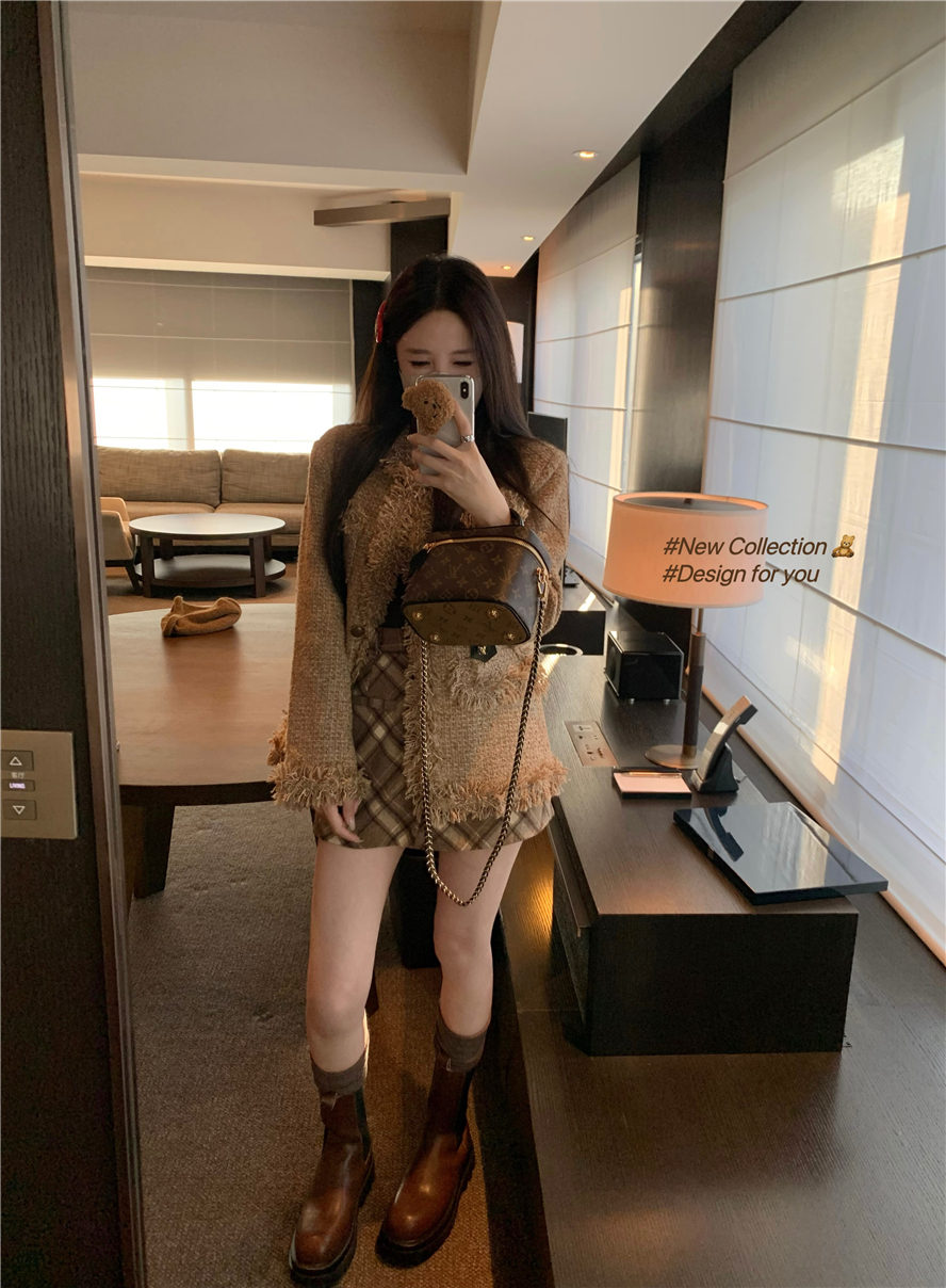 實拍人生小香 毛邊設計高級感小眾上衣精緻小香風外套