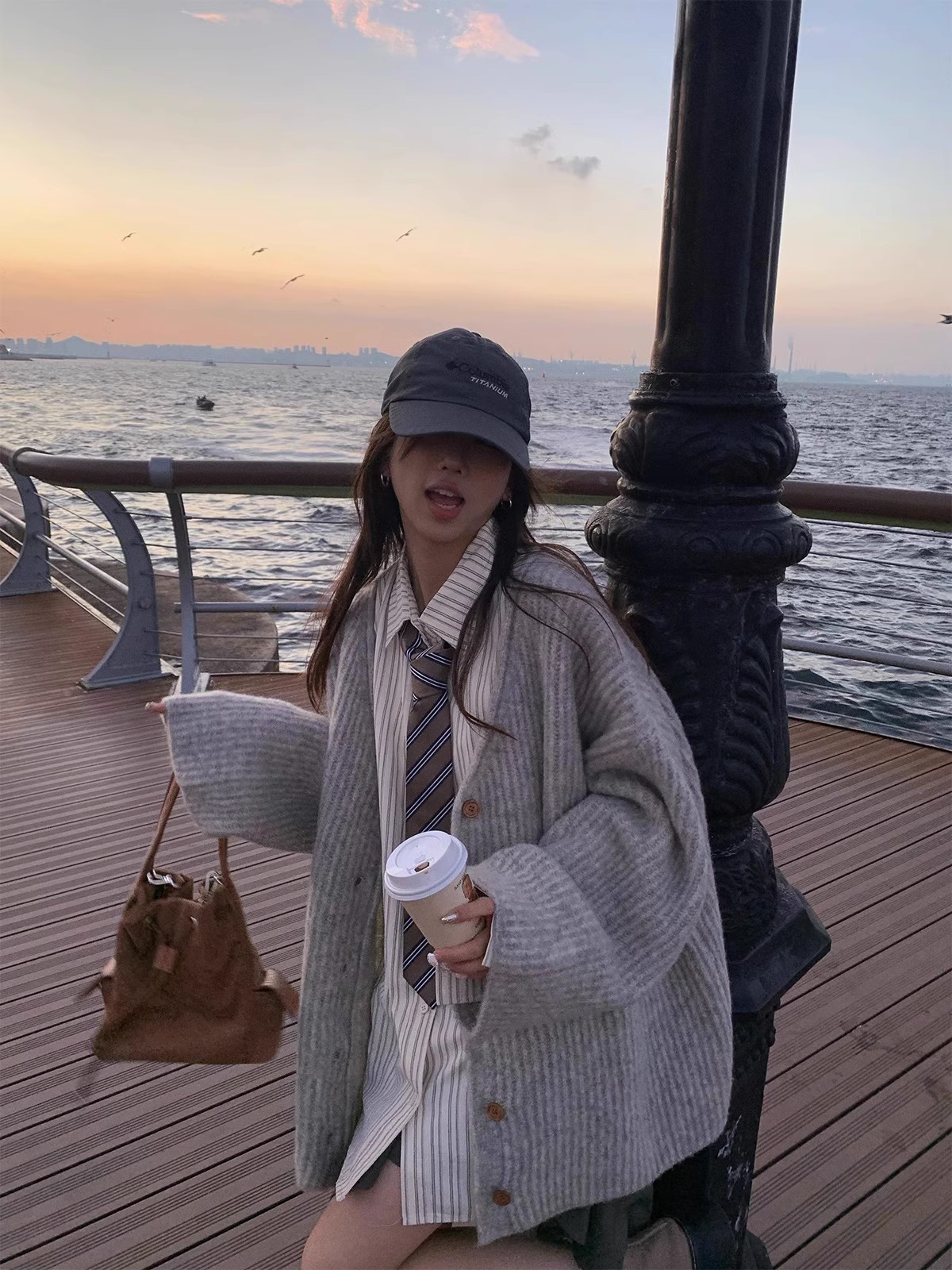 慵懶風毛衣外套女新款2023秋冬高級感溫柔韓系小個子寬鬆針織開衫