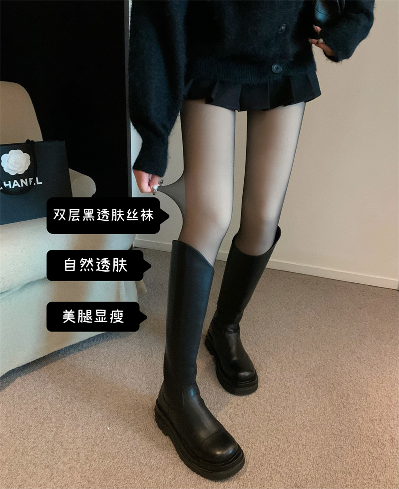 實拍光腿神器黑絲加絨金裝升級版7.0秋冬裸感超自然雙層打底
