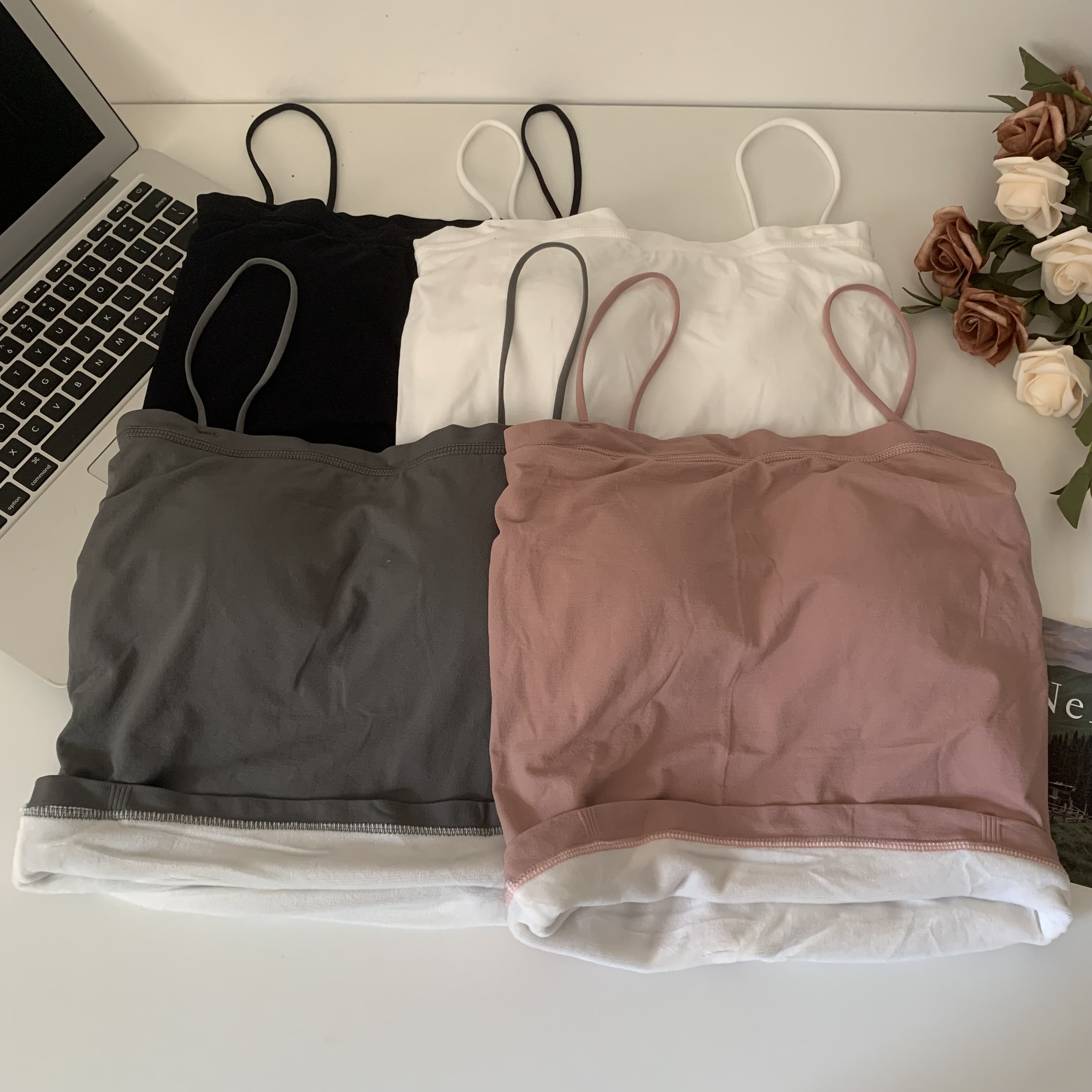 實拍秋冬百搭保暖內衣吊帶背心加厚加絨內穿上衣打底衫