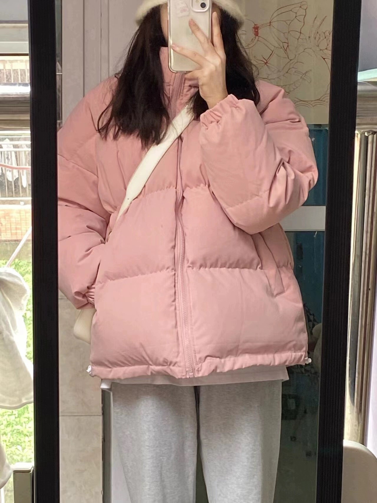 2023年羽絨棉服新款韓版加厚糖果色短款純色掛拍學生外套ins棉襖