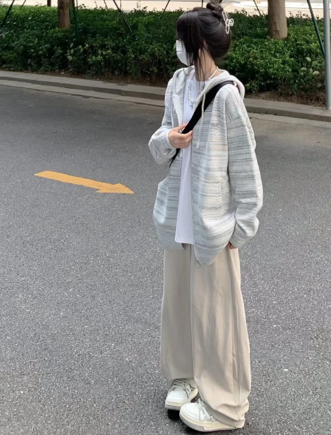 韓系秋冬新款大板型胖MM潮牌美式開衫毛衣高級感復古美式上衣原版