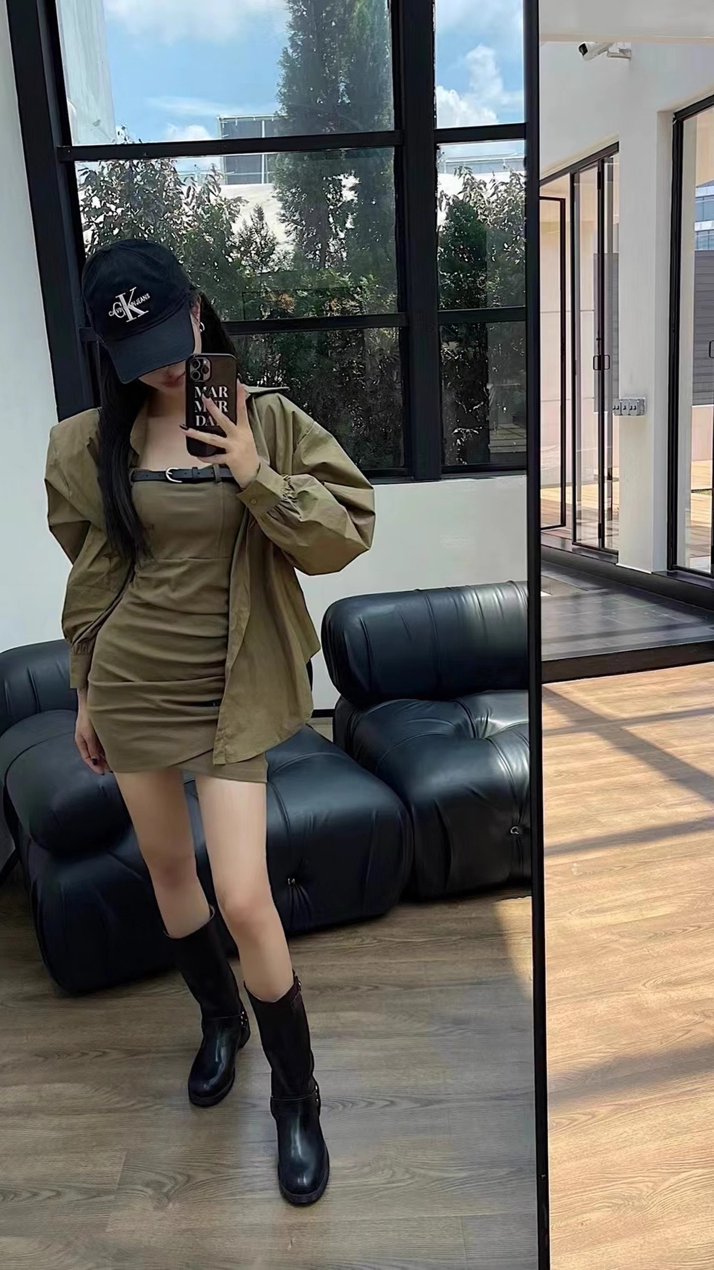 辣妹性感一字肩長袖抹胸連衣裙女裝秋季打底內搭裙子緊身包臀短裙