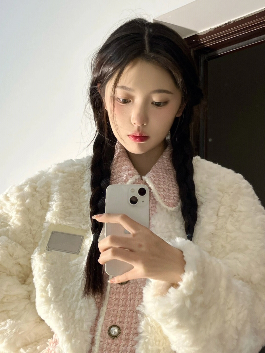小香風羊羔毛保暖加厚外套上衣女秋冬季小眾溫柔棉服百搭寬鬆棉衣
