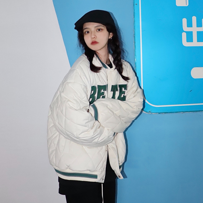 2023新款棉服夾克女日系cityboy復古刺繡寬鬆秋季ins休閒潮牌外套