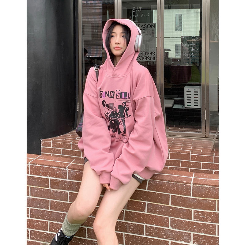 加絨加厚大碼女裝休閒衛衣/絨衫 男女同款情侶衛衣