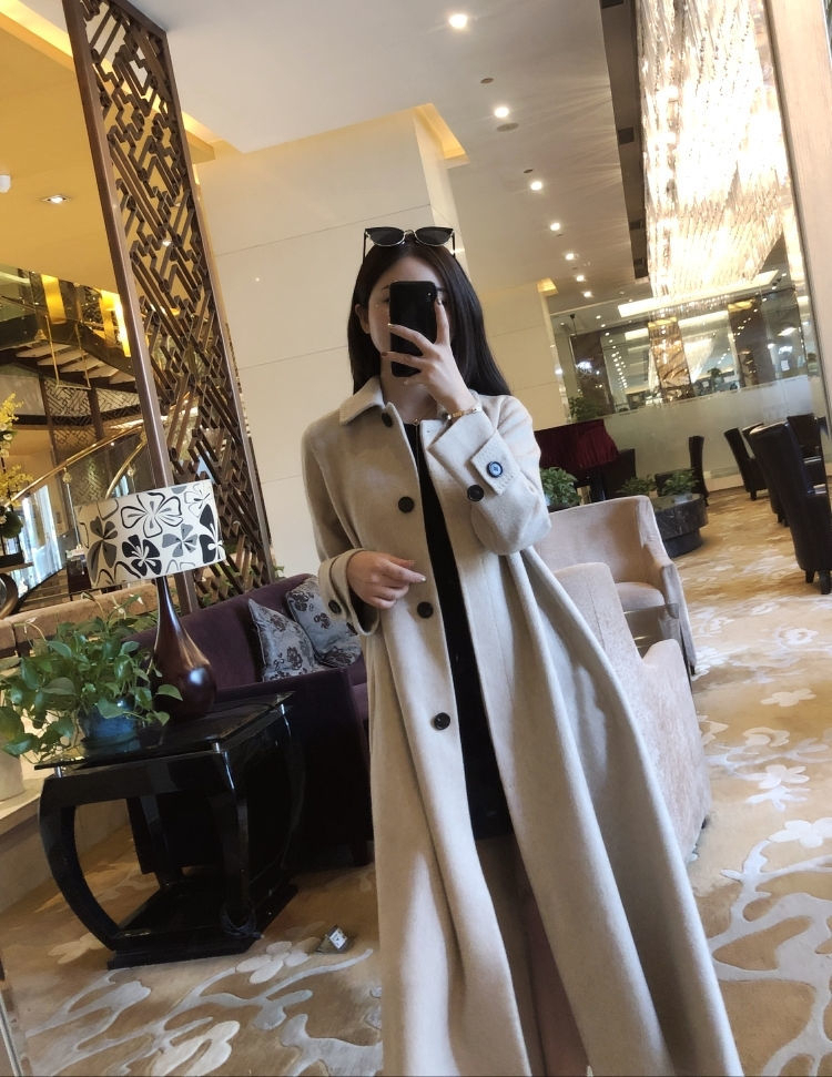 呢子大衣女中長款2023新款秋冬流行毛呢外套小個子赫本風加厚韓版