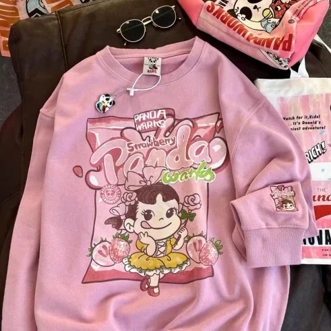 Fish scale 8515 thin Japanese style Hong Kong style cartoon Fujiya sweatshirt for women cute age-reducing college style top