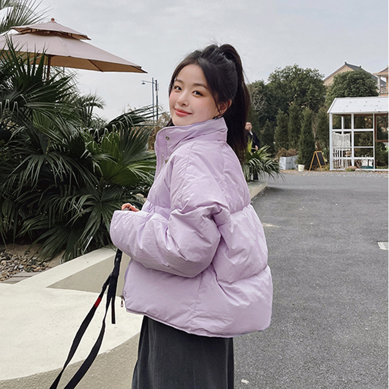 實拍棉服女外套韓版短款麵包服小個子大碼港風寬鬆羽絨服學生胖MM