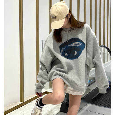原宿BF加絨加厚套頭圓領衛衣女學生鹽系寬鬆上衣秋冬季外套慵懶風