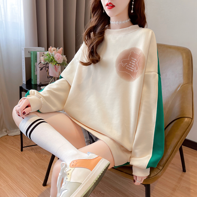 實拍 加絨卡通設計感小眾連帽衛衣女外套新款秋冬洋氣上衣