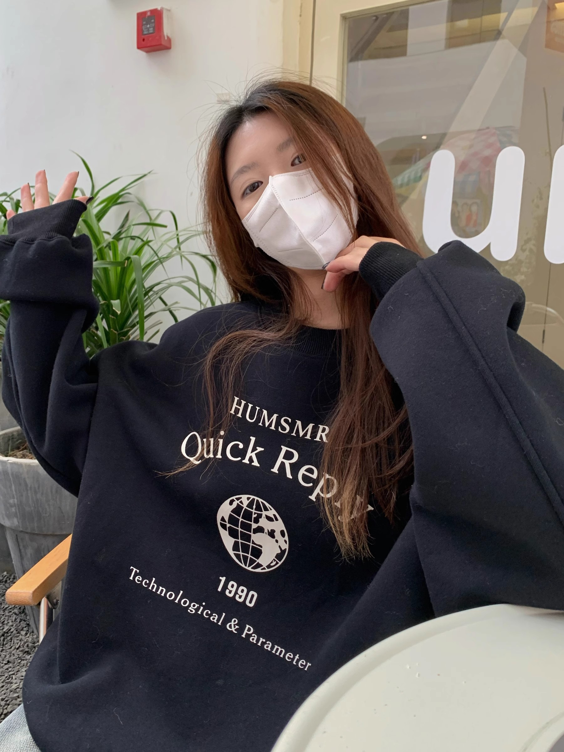 新款加絨加厚高級感慵懶風圓領衛衣女長袖上衣250g大衛衣
