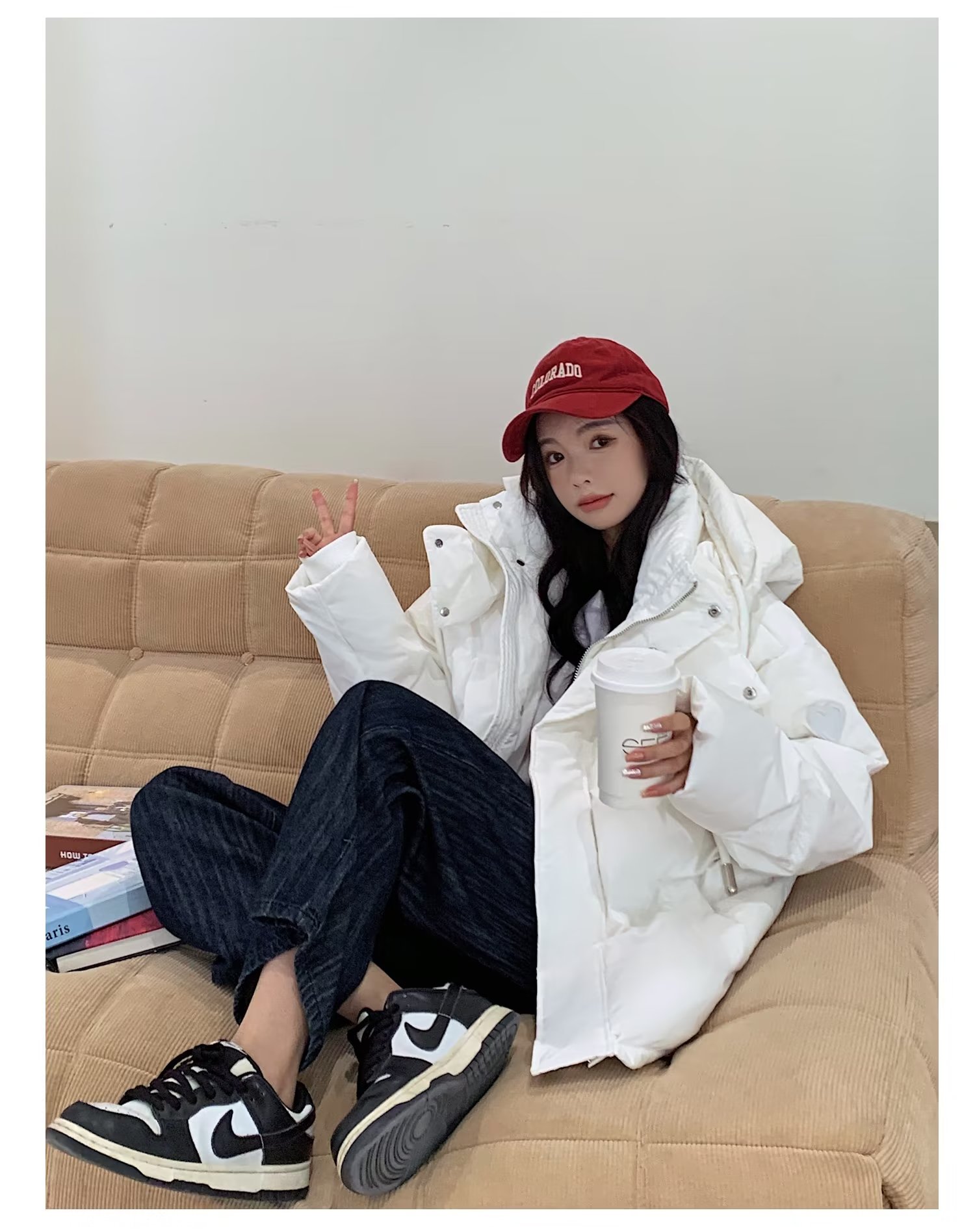 小愛心棉襖女潮ins冬季2023新款學生寬鬆韓版棉服短款麵包