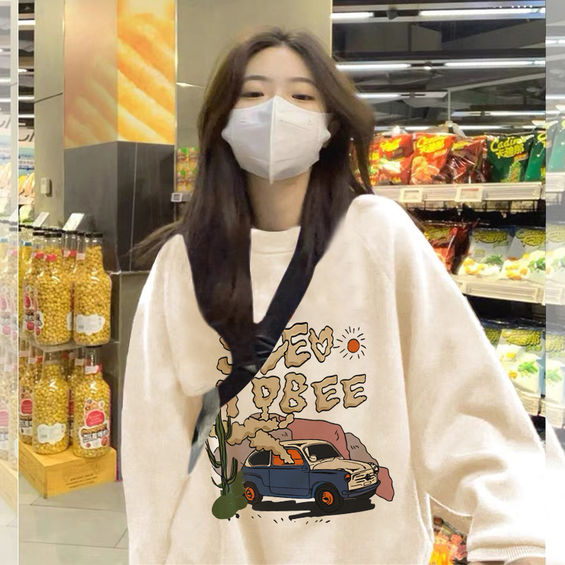 高端品質圓領衛衣女奶甜獨特别致上衣