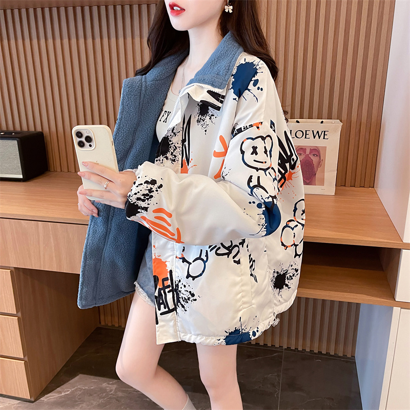 實拍 加絨加厚羊羔毛開衫外套女新款秋冬洋氣兩面穿羊羔毛外套女