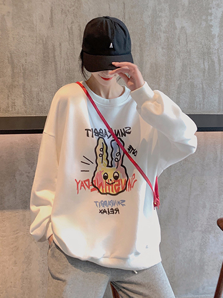 加絨250g / 大衛衣圓領秋冬款衛衣女加絨