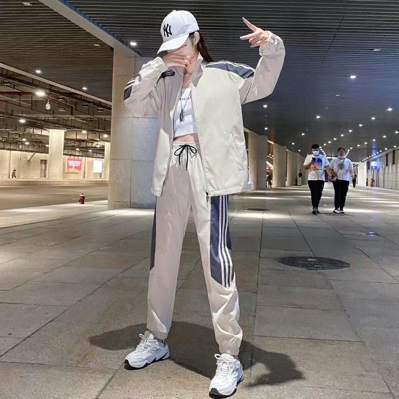 Spring and Autumn Workwear Sportswear Suit Women's New Fashion Loose Western Style Student Casual Two-piece Set
